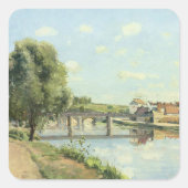 Le Pont Du Chemin De Fer Camille Pissarro Quadratischer Aufkleber (Vorderseite)