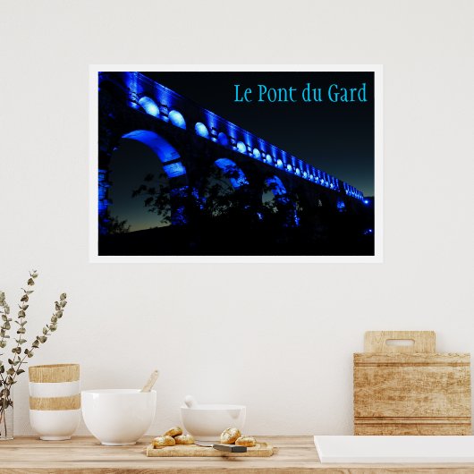 Le Pont du Gard Aqueduct Bridge, Paris Frankreich Poster (Küche)