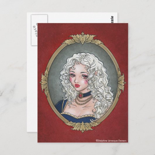 Le Portrait De La Vampiresse Gothic Postcard Postkarte (Vorne/Hinten)