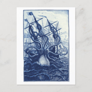 Le Poulpe Colossal 1801 Blue Postkarte