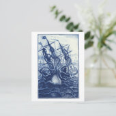 Le Poulpe Colossal 1801 Blue Postkarte (Stehend Vorderseite)