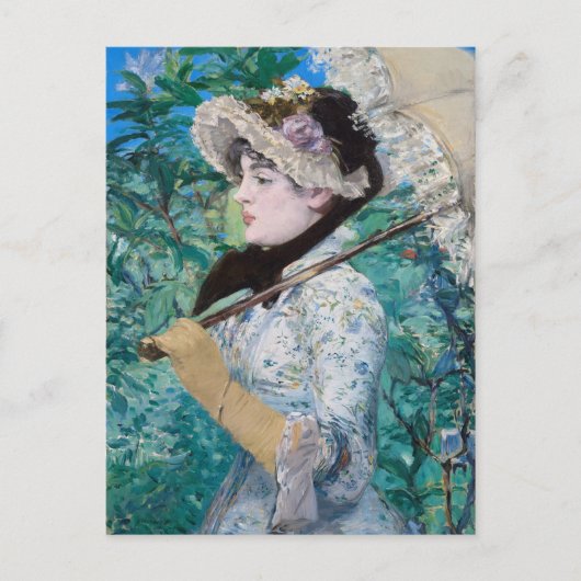 Le Printemps Manet Fine Art Painting Postcard Postkarte (Vorderseite)