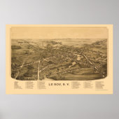Le Roy, NY Panoramic Map - 1892 Poster (Vorne)