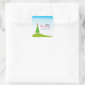 Le Sapin Quadratischer Aufkleber (Tasche)