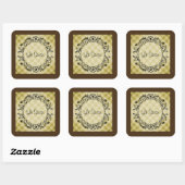 Le Savon Brown & Gold Square Stickers/Labels Quadratischer Aufkleber (Blatt)