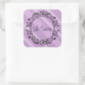 Le Savon Lavender Striped Square Stickers/Labels Quadratischer Aufkleber (Tasche)