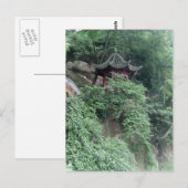 Le Shan Mountainside Buddhistischer Pavillon Postkarte (Vorne/Hinten)