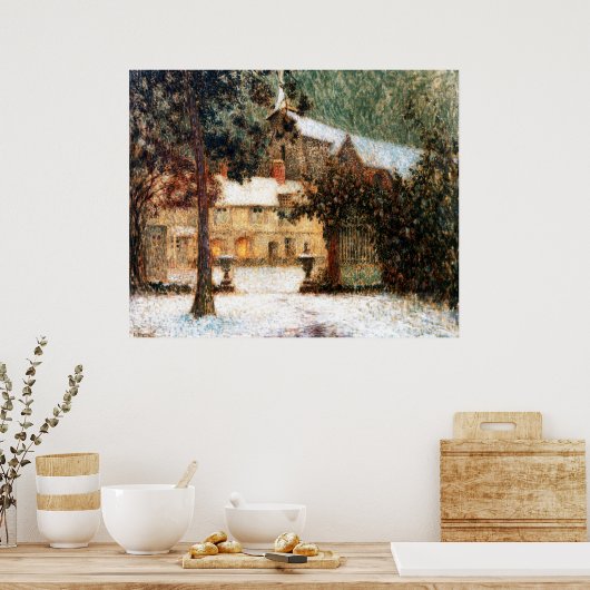 Le Sidaner: Haus in Snow Poster (Küche)