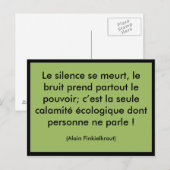 Le silence se meurt postkarte (Vorne/Hinten)