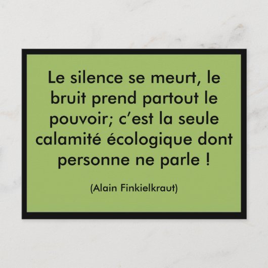 Le silence se meurt postkarte (Vorderseite)