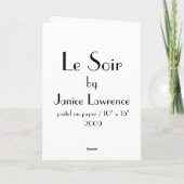 Le Soir Karte (Rückseite)