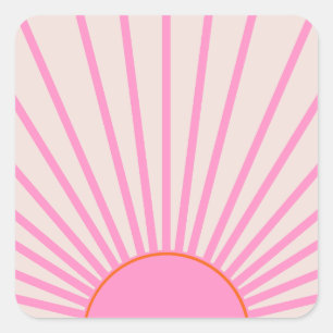 Le Soleil 01 Sun Pink Sunshine Quadratischer Aufkleber
