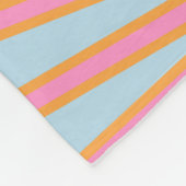 Le Soleil 02 Retro Sun Rosa und Blau Sunshine Fleecedecke (Ecke)