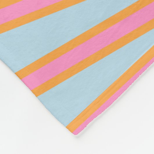 Le Soleil 02 Retro Sun Rosa und Blau Sunshine Fleecedecke (Ecke)