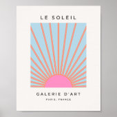 Le Soleil 02 Retro Sun Rosa und Blau Sunshine Poster (Vorne)