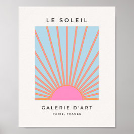 Le Soleil 02 Retro Sun Rosa und Blau Sunshine Poster
