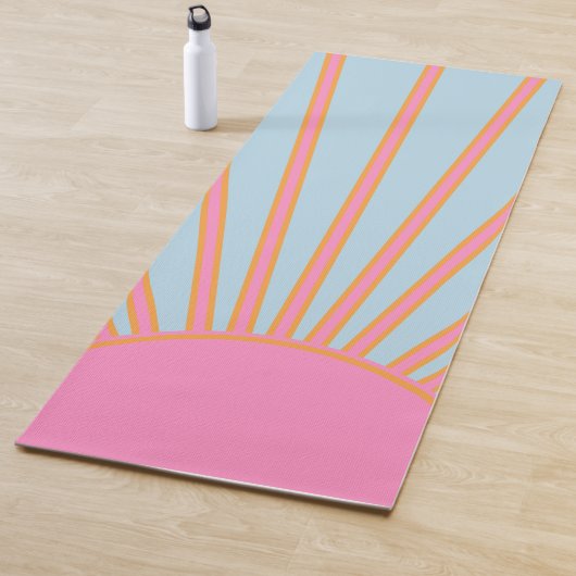 Le Soleil 02 Retro Sun Rosa und Blau Sunshine Yogamatte (Beispiel)