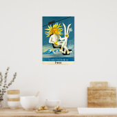 Le soleil fait du ski en France, ski poster (Küche)