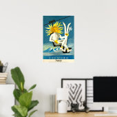 Le soleil fait du ski en France, ski poster (Heimbüro)