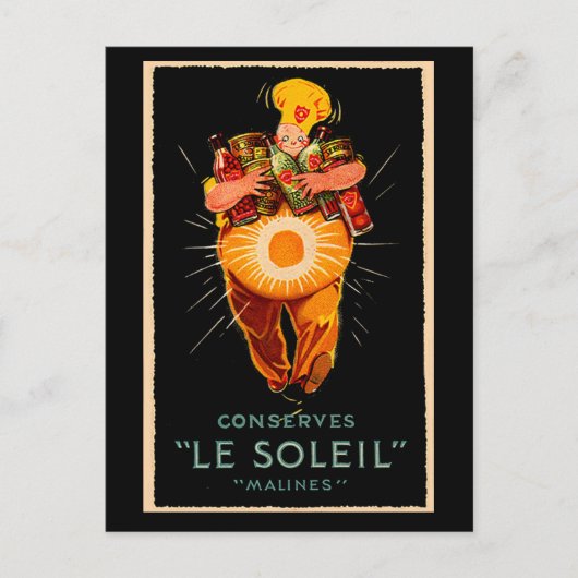 Le Soleil Konserven Postkarte (Vorderseite)