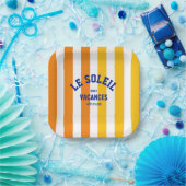 Le Soleil Vacances Côte d'Azur Cabana Streifen Pappteller (Party)