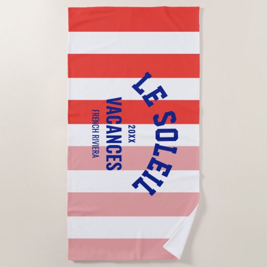 Le Soleil Vacances Französische Riviera Cabana Str Strandtuch (Vorderseite)