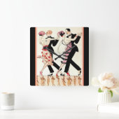 "Le Tango" Art Deco Wall Clock Quadratische Wanduhr (Zuhause)