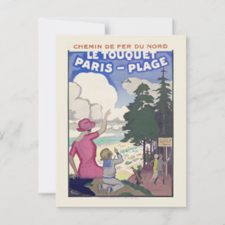 Le Touquet-Paris-Plage Vintage Poster der 20er Jah Postkarte