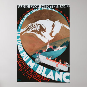 Le Tour de Mt Blanc Frankreich Italien Vintage927  Poster