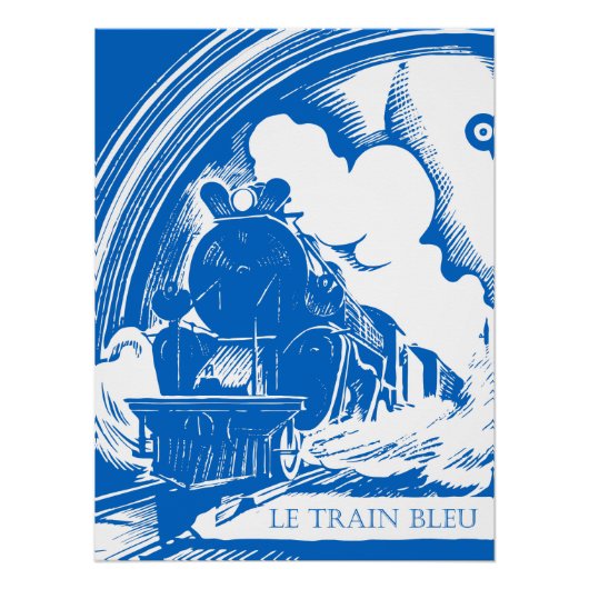 Le Train Bleu Blue Train Vintage Reiseliteratur Poster (Vorderseite)