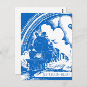Le Train Bleu Blue Train Vintage Reiseliteratur Postkarte (Vorne/Hinten)