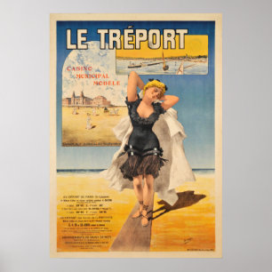 Le Treport Art Nouveau Vintage Travel Poster