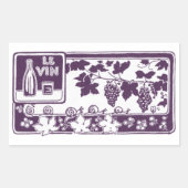 Le Vin, Vintages Weinetikett Rechteckiger Aufkleber (Vorderseite)