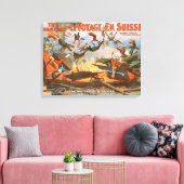 Le voyage en Suisse - Der Desaster der Eisenbahn Leinwanddruck (Insitu (Wohnzimmer))