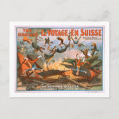 Le voyage en Suisse - Der Desaster der Eisenbahn Postkarte (Vorderseite)