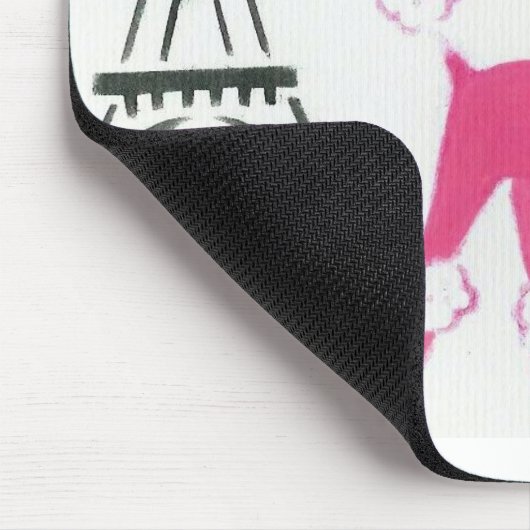 Le Woof! Rosa Pudel in Paris Mousepad (Ecke)