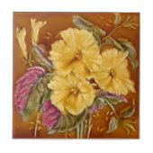 Lea Boulton Yellow Floral Repro Imitats Relief Fliese (Vorderseite)