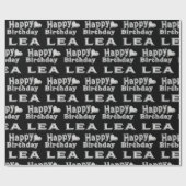 Lea Happy Birthday silver black Geschenkpapier (Flach)