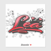 Lea red Heart Graffiti Aufkleber Sticker (Blatt)