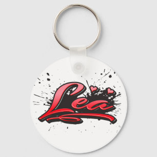 Lea red Heart Graffiti Ō Schlüsselanhänger