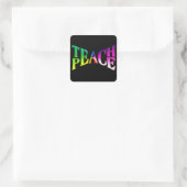 LEACH PEACE Rainbow Graphic on Black Quadratischer Aufkleber (Tasche)