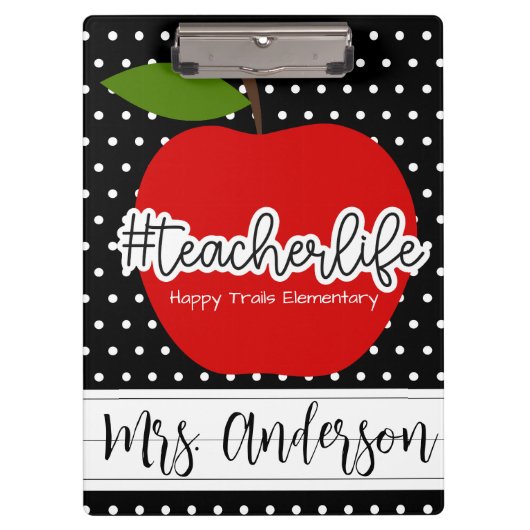 Leacher Life Red Apple Clipboard Klemmbrett (Vorderseite)