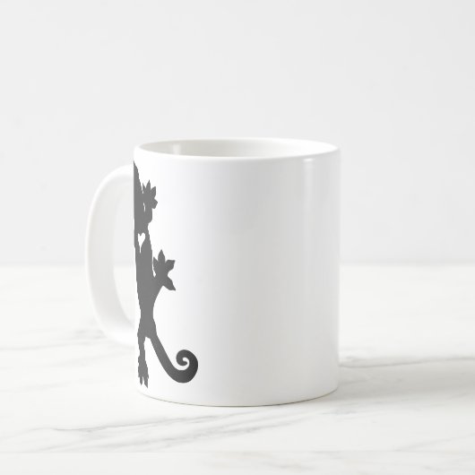 Leachie New Caledonian Gecko Artsy Distressed Kaffeetasse (Vorderseite Links)
