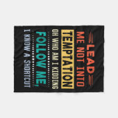Lead Me Into Temptation Funny Men Women Kids Gift Fleecedecke (Vorderseite (Horizontal))