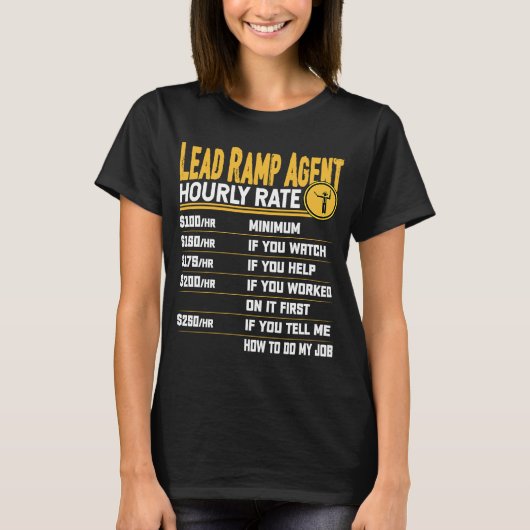 Lead Ramp Agent Stundengebettete Gepäckabfertiger T-Shirt (Vorderseite)