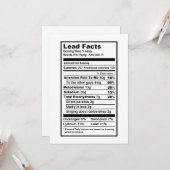 Lead Sängerin "Food Information Label" Karte (Vorderseite/Rückseite Beispiel)