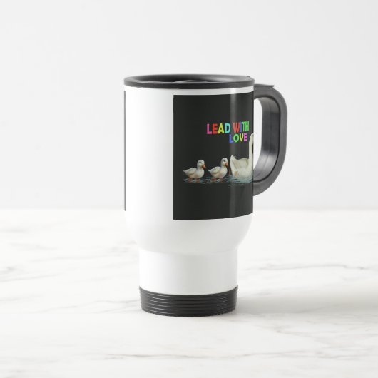 "Lead with Liebe" Reisecoffee-Mug Reisebecher (VorderseiteRechts)