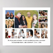 Leader Foto Collage Remüde Boss Farewell Party Poster (Vorne)