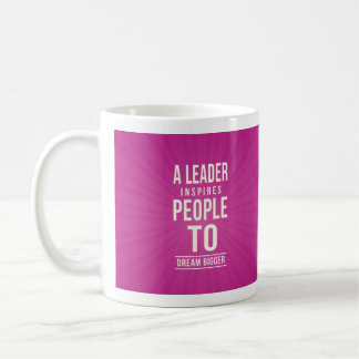 Leader mug - pink with quote kaffeetasse