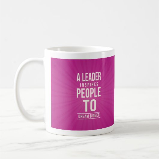 Leader mug - pink with quote kaffeetasse (Links)
